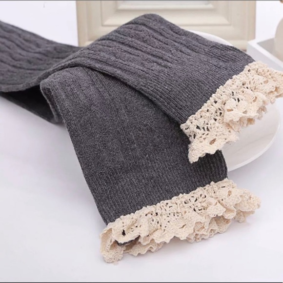 Thigh High Socks With Lace - Picture 4 of 6